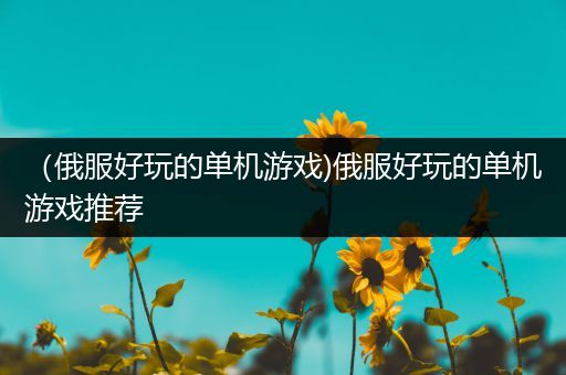 （俄服好玩的单机游戏)俄服好玩的单机游戏推荐