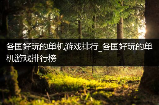 各国好玩的单机游戏排行_各国好玩的单机游戏排行榜