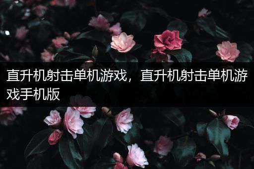 直升机射击单机游戏，直升机射击单机游戏手机版