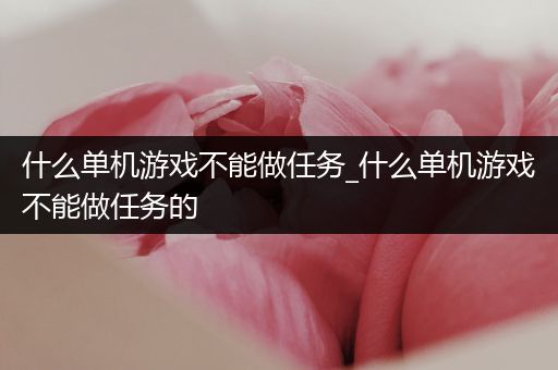 什么单机游戏不能做任务_什么单机游戏不能做任务的
