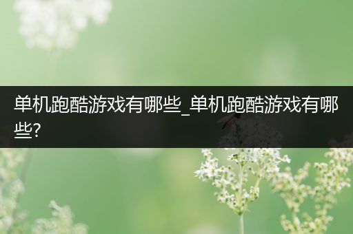 单机跑酷游戏有哪些_单机跑酷游戏有哪些?