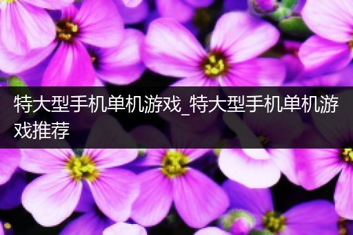 特大型手机单机游戏_特大型手机单机游戏推荐