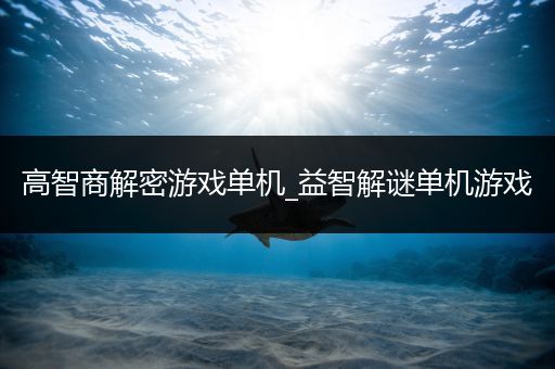 高智商解密游戏单机_益智解谜单机游戏