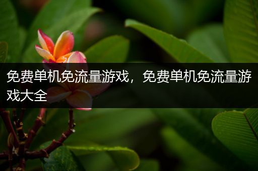 免费单机免流量游戏，免费单机免流量游戏大全