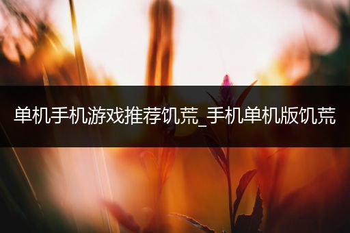 单机手机游戏推荐饥荒_手机单机版饥荒