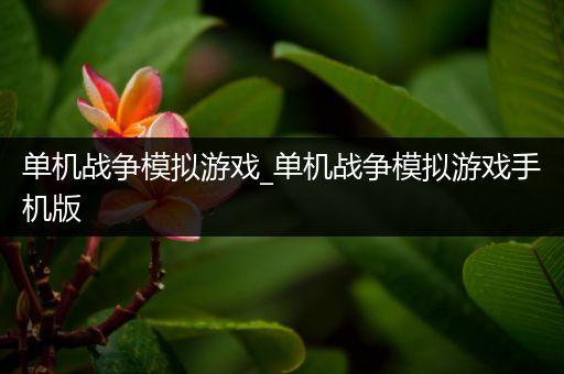 单机战争模拟游戏_单机战争模拟游戏手机版