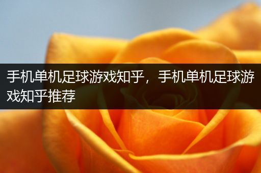 手机单机足球游戏知乎，手机单机足球游戏知乎推荐