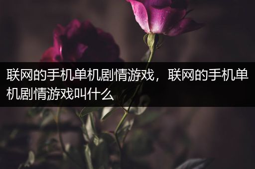 联网的手机单机剧情游戏，联网的手机单机剧情游戏叫什么
