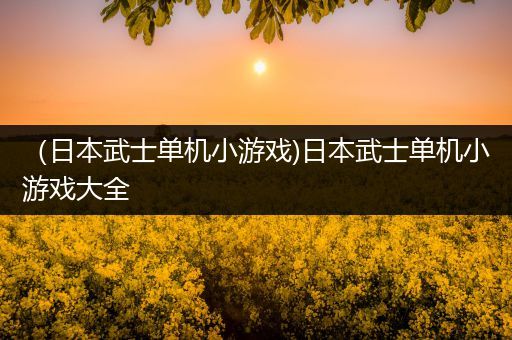 （日本武士单机小游戏)日本武士单机小游戏大全