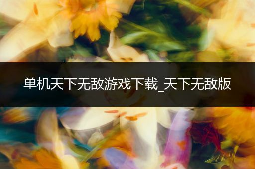 单机天下无敌游戏下载_天下无敌版