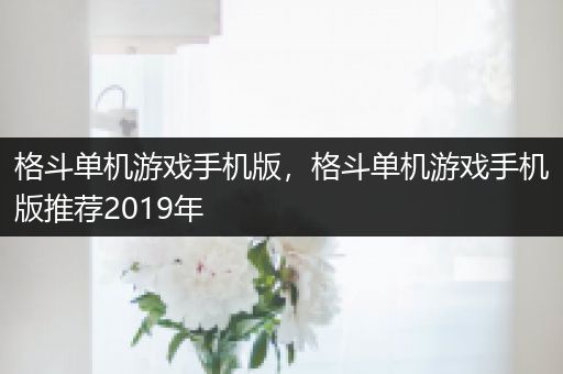 格斗单机游戏手机版，格斗单机游戏手机版推荐2019年