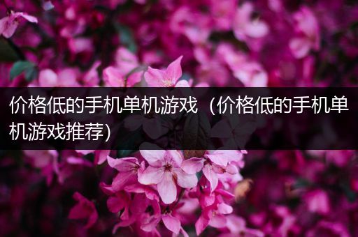 价格低的手机单机游戏（价格低的手机单机游戏推荐）