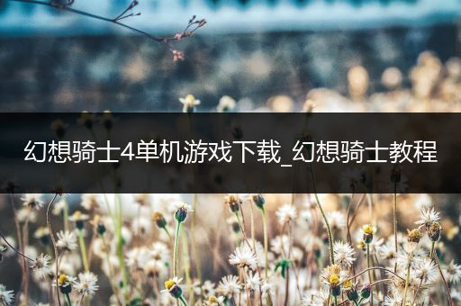 幻想骑士4单机游戏下载_幻想骑士教程