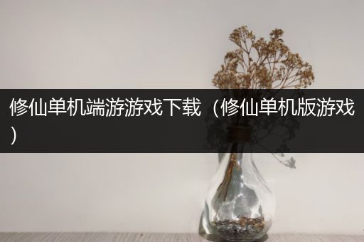 修仙单机端游游戏下载（修仙单机版游戏）