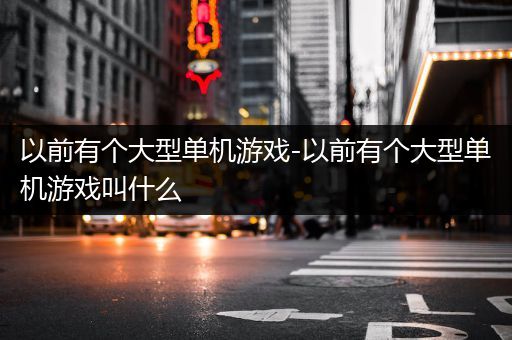 以前有个大型单机游戏-以前有个大型单机游戏叫什么