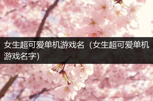 女生超可爱单机游戏名（女生超可爱单机游戏名字）