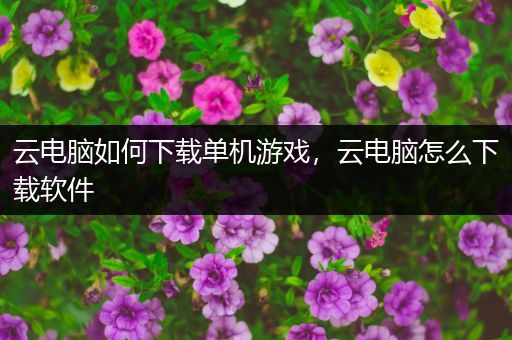 云电脑如何下载单机游戏，云电脑怎么下载软件