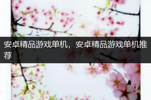 安卓精品游戏单机，安卓精品游戏单机推荐
