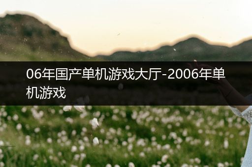 06年国产单机游戏大厅-2006年单机游戏
