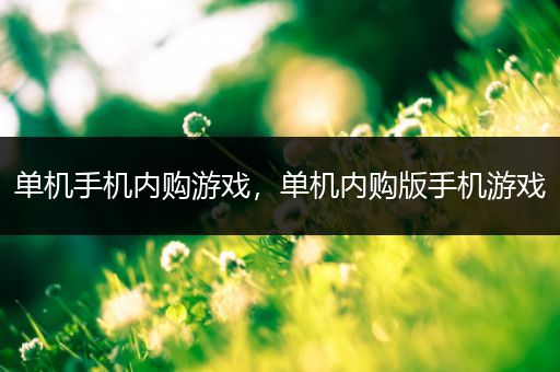 单机手机内购游戏，单机内购版手机游戏