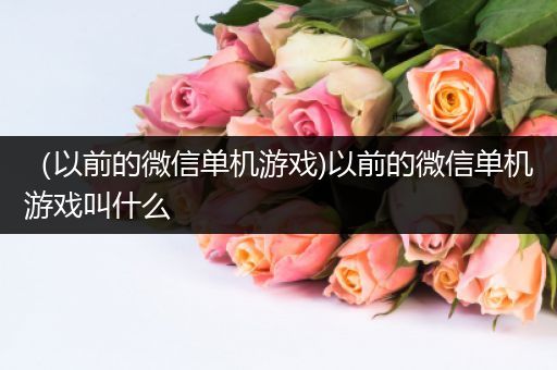 （以前的微信单机游戏)以前的微信单机游戏叫什么