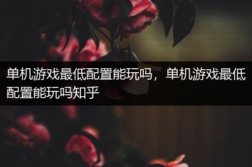 单机游戏最低配置能玩吗，单机游戏最低配置能玩吗知乎