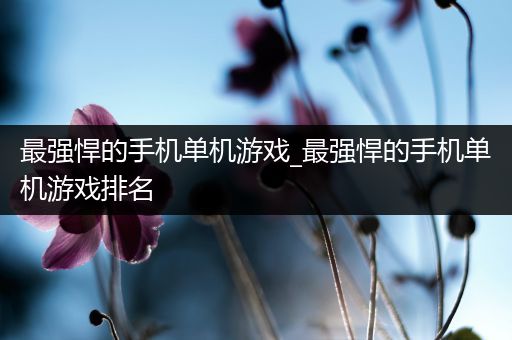 最强悍的手机单机游戏_最强悍的手机单机游戏排名
