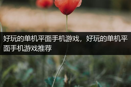 好玩的单机平面手机游戏，好玩的单机平面手机游戏推荐