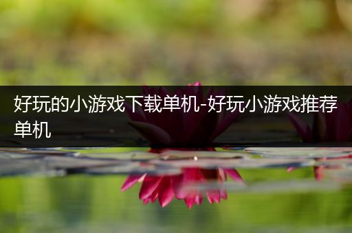 好玩的小游戏下载单机-好玩小游戏推荐单机
