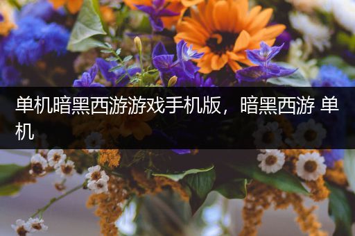 单机暗黑西游游戏手机版，暗黑西游 单机