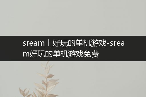 sream上好玩的单机游戏-sream好玩的单机游戏免费