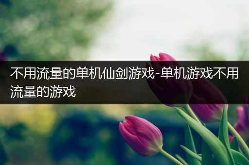 不用流量的单机仙剑游戏-单机游戏不用流量的游戏