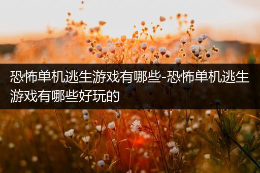 恐怖单机逃生游戏有哪些-恐怖单机逃生游戏有哪些好玩的