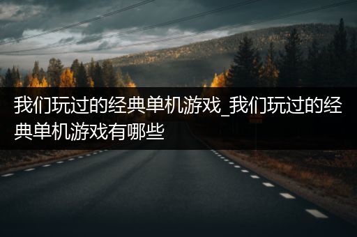 我们玩过的经典单机游戏_我们玩过的经典单机游戏有哪些