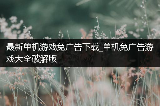 最新单机游戏免广告下载_单机免广告游戏大全破解版