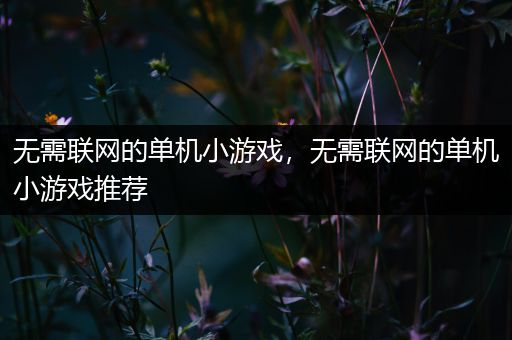 无需联网的单机小游戏，无需联网的单机小游戏推荐