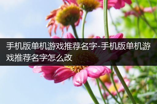 手机版单机游戏推荐名字-手机版单机游戏推荐名字怎么改