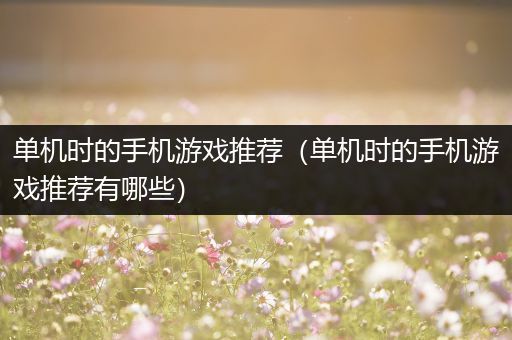 单机时的手机游戏推荐（单机时的手机游戏推荐有哪些）