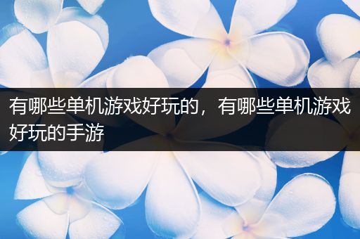 有哪些单机游戏好玩的，有哪些单机游戏好玩的手游