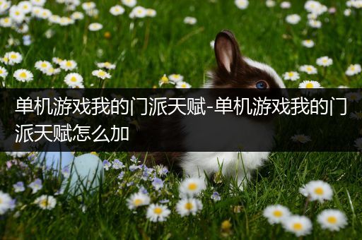 单机游戏我的门派天赋-单机游戏我的门派天赋怎么加
