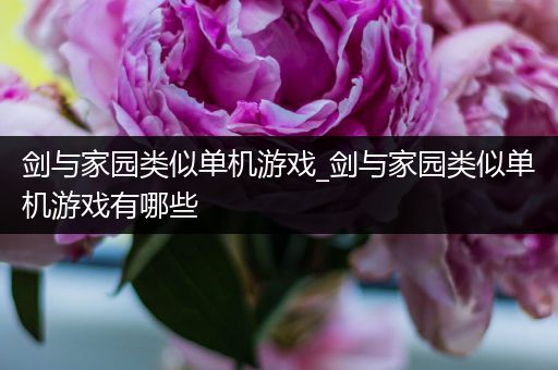 剑与家园类似单机游戏_剑与家园类似单机游戏有哪些