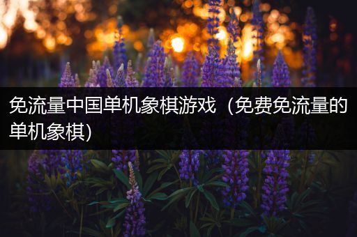 免流量中国单机象棋游戏（免费免流量的单机象棋）