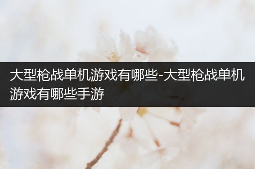 大型枪战单机游戏有哪些-大型枪战单机游戏有哪些手游