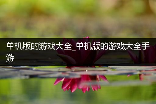 单机版的游戏大全_单机版的游戏大全手游