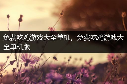 免费吃鸡游戏大全单机，免费吃鸡游戏大全单机版
