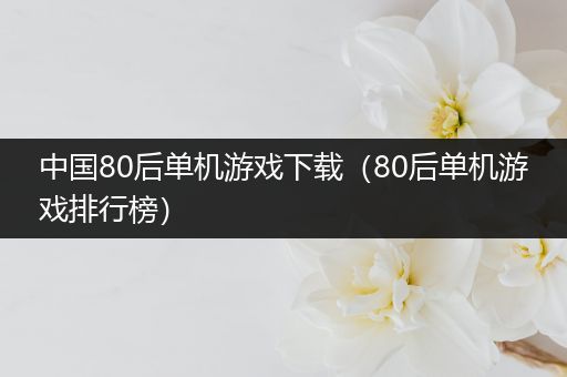 中国80后单机游戏下载（80后单机游戏排行榜）