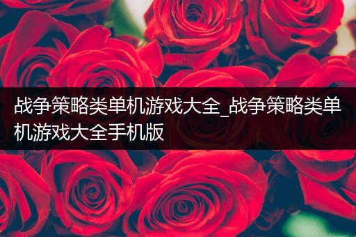 战争策略类单机游戏大全_战争策略类单机游戏大全手机版