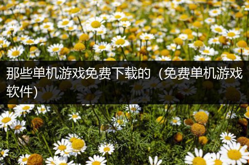 那些单机游戏免费下载的（免费单机游戏软件）