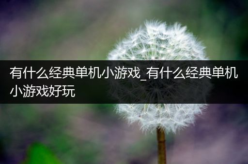 有什么经典单机小游戏_有什么经典单机小游戏好玩