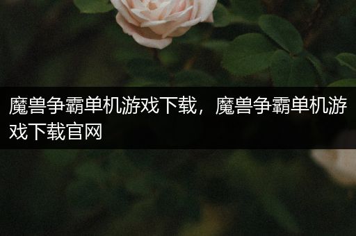 魔兽争霸单机游戏下载，魔兽争霸单机游戏下载官网